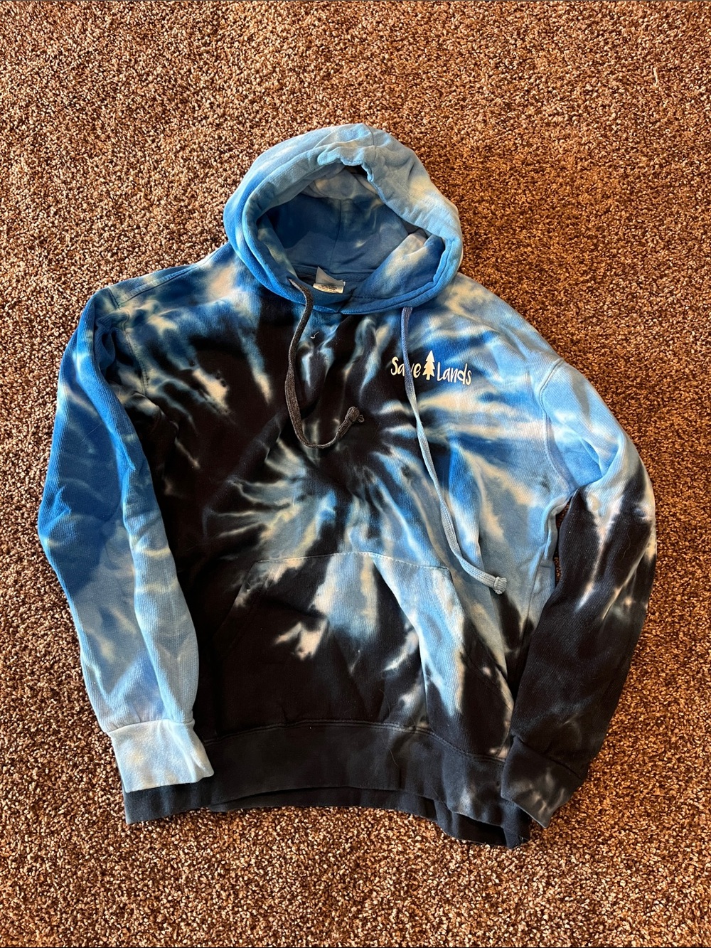 Blue Tie-Dye Save Lands Sweatshirt